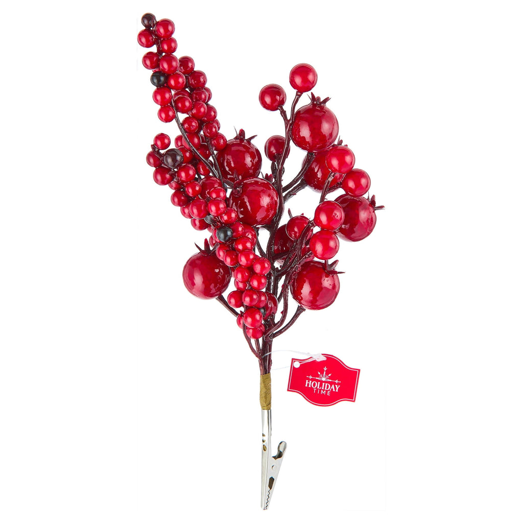 Red Berry Christmas Clip Ornament, 9", by Holiday Time