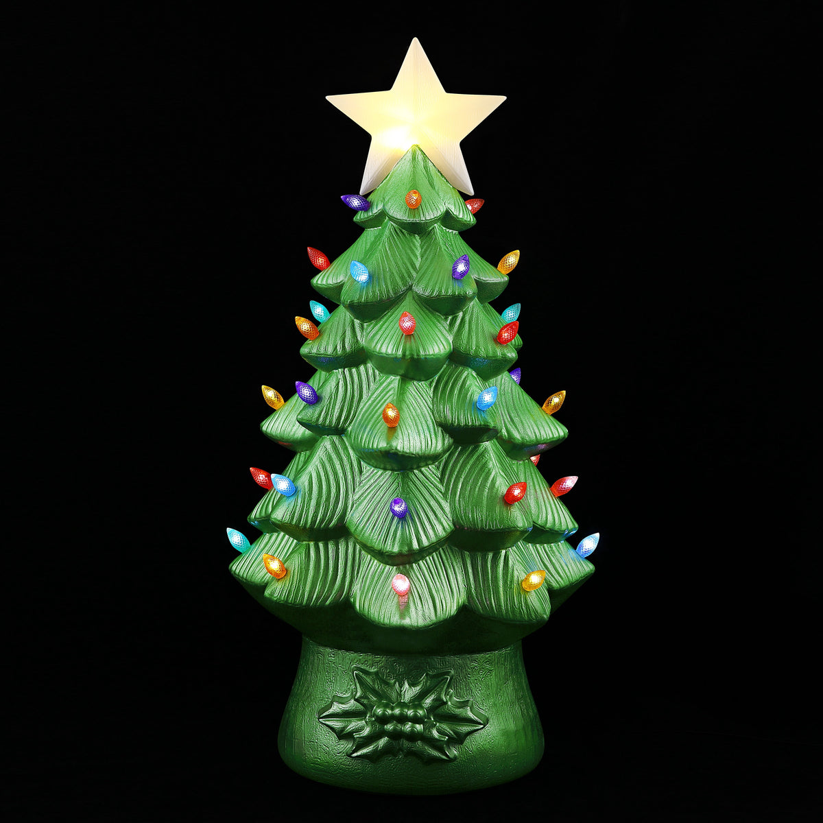 Mr. Christmas 40 in. Blow Mold Nostalgic Round Tree - Metallic