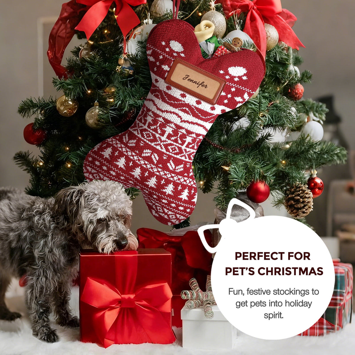 Ayieyill 6Pcs 18" Knit Christmas Stockings, Large Rustic Yarn Xmas Stockings for Christmas Family Holiday Decorations