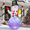 5ft Christmas Inflatables Snowman Outdoor Yard Decor with Rotating LED Lights Christmas Blow Up Decoration Garden