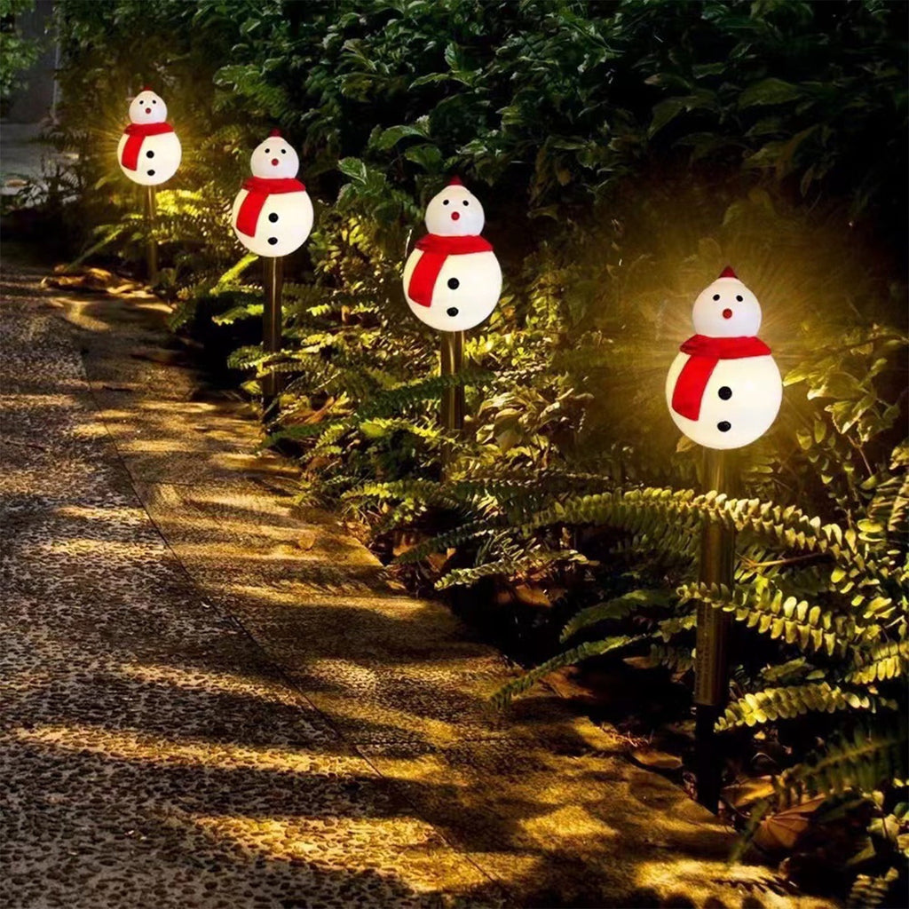 5pcs 13.7in Outdoor Christmas Lights, CXALSSY C9 LED Solar Christmas Lights near Me, IP65 Waterproof Solar Outdoor Christmas Lights for House, XMAS Snowman Decorations