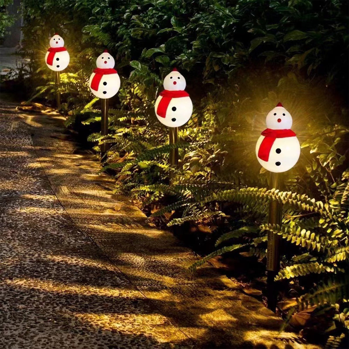 5pcs 13.7in Outdoor Christmas Lights, CXALSSY C9 LED Solar Christmas Lights near Me, IP65 Waterproof Solar Outdoor Christmas Lights for House, XMAS Snowman Decorations