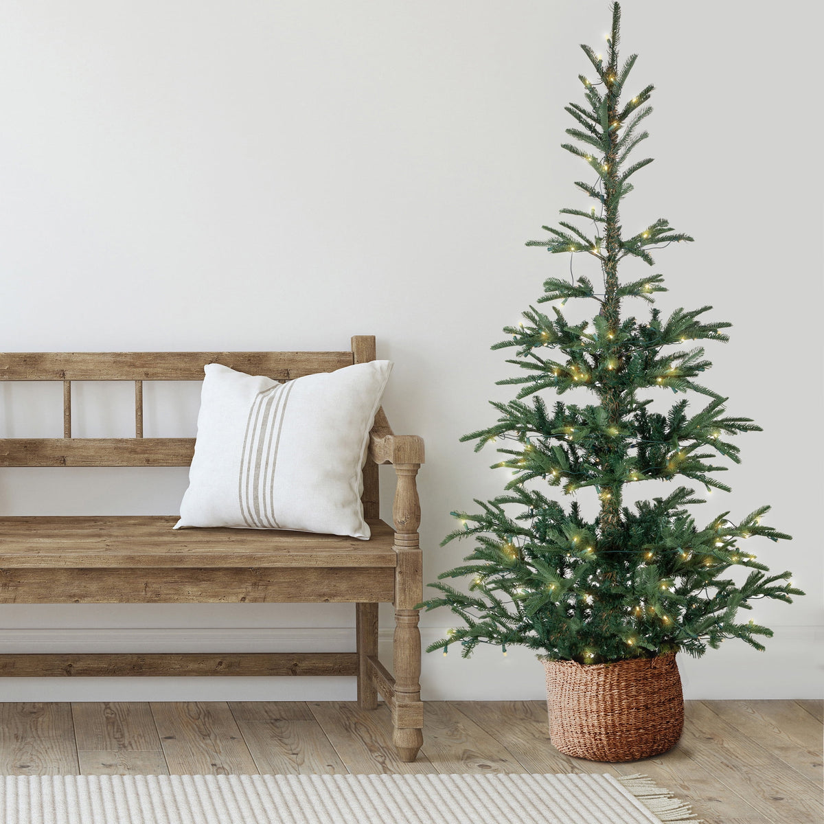 6.5' Pre-Lit Layered Noble Fir Artificial Christmas Tree - Warm Clear LED Lights