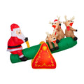 Multicolor Teeter Totter Santa with Reindeer Christmas Airblown Yard Inflatable, 6.5', by Holiday Time