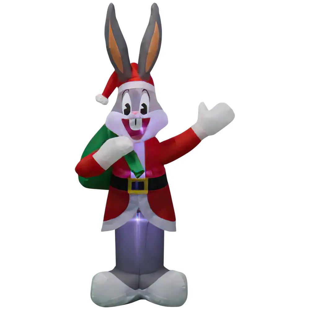 Gemmy Looney Tunes 6-FT Bugs Bunny in Santa Suit Christmas Inflatable