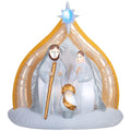 White and Gold Nativity Scene Christmas Airblown Yard Inflatable, 6', by Holiday Time