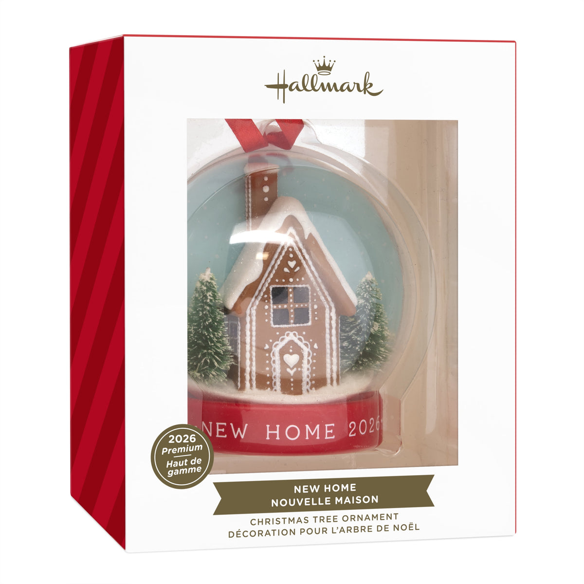 Hallmark Ornament (Gingerbread House Snow Globe New Home 2026), 1 Count