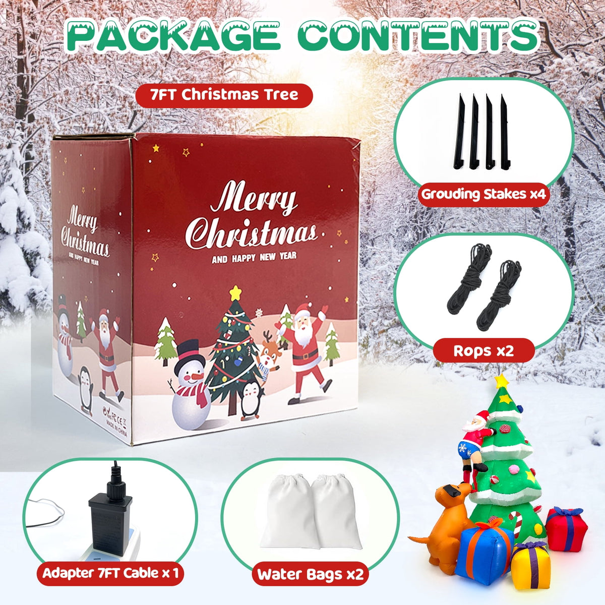 Wondiair 12FT Christmas Inflatable Nativity Scene with LED Lights for Outdoor Yard and Church Decor