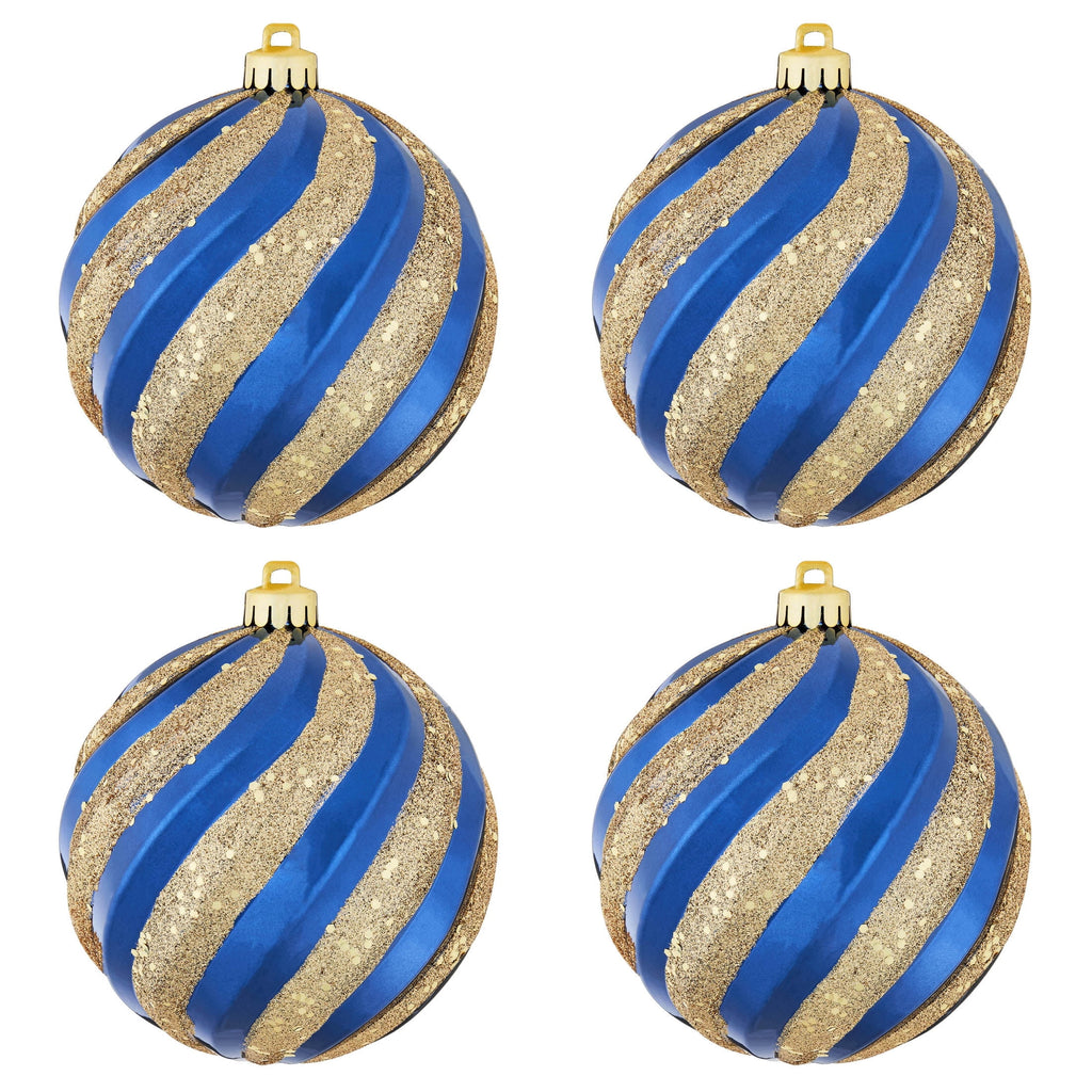 4-Count Champagne and Cream Ball Shatterproof Christmas Ornaments, 6", by Holiday Time