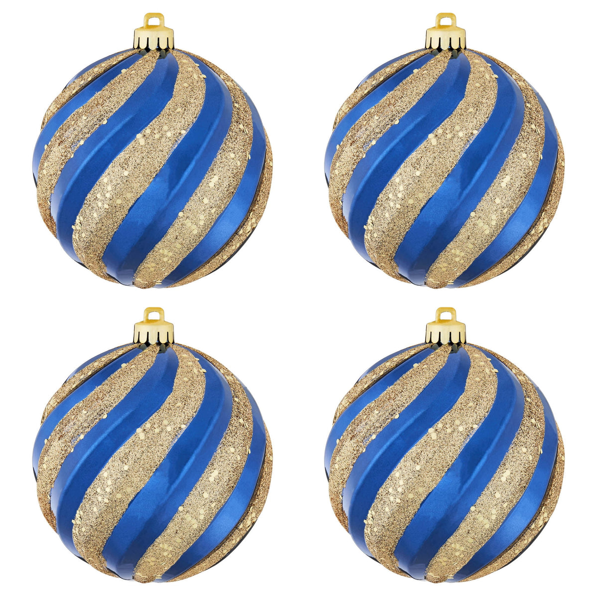 4-Count Champagne and Cream Ball Shatterproof Christmas Ornaments, 6", by Holiday Time