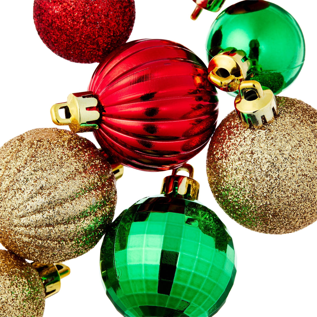 20-Count Red/Green/White Mini Ball Shatterproof Christmas Ornaments, by Holiday Time