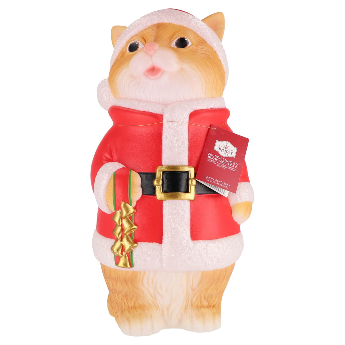 Lighted Blow Mold Cat Indoor/Outdoor Christmas Decoration, Multicolor, 26", by Holiday Time