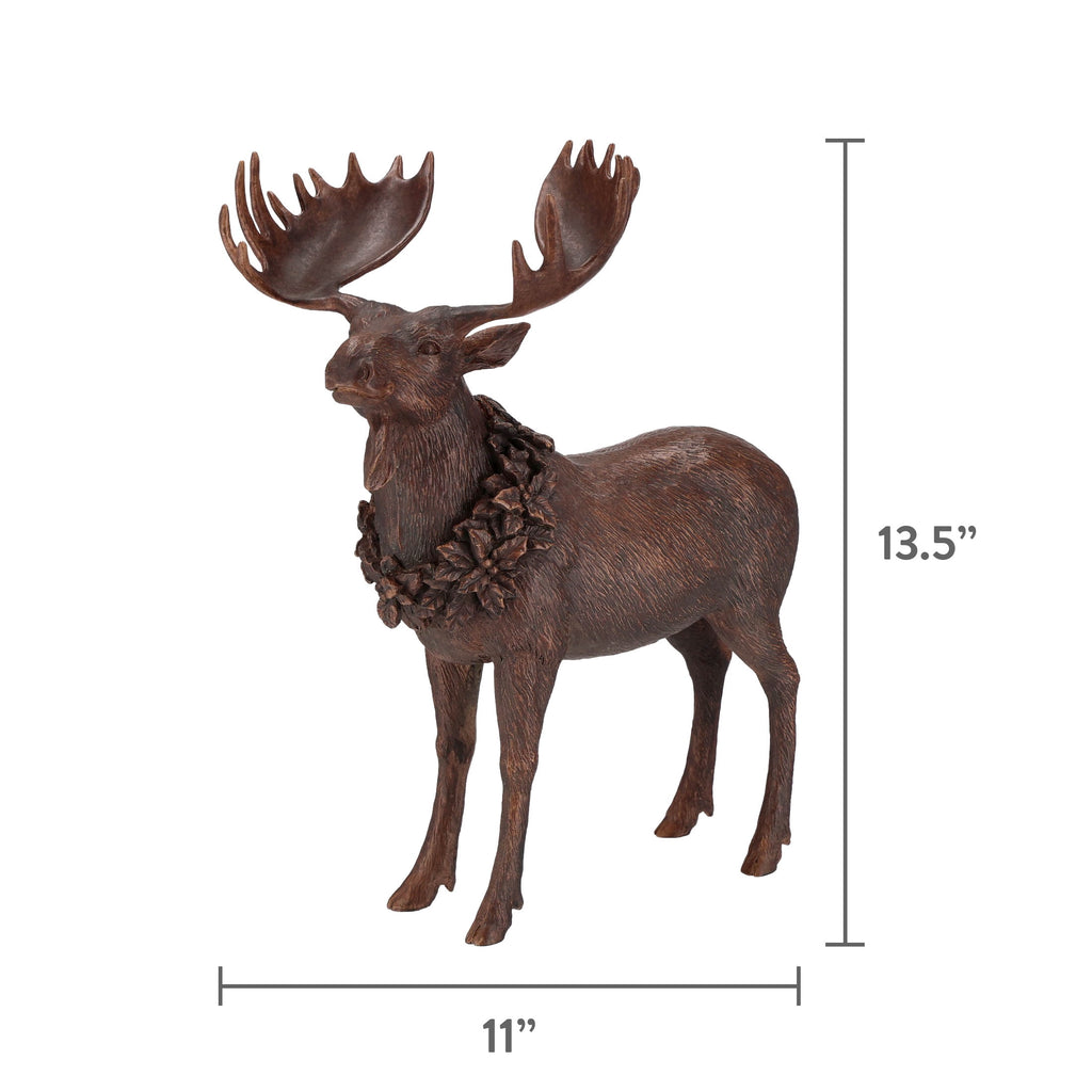 Resin Standing Moose Christmas Decoration, Brown, 13.5", by Holiday Time