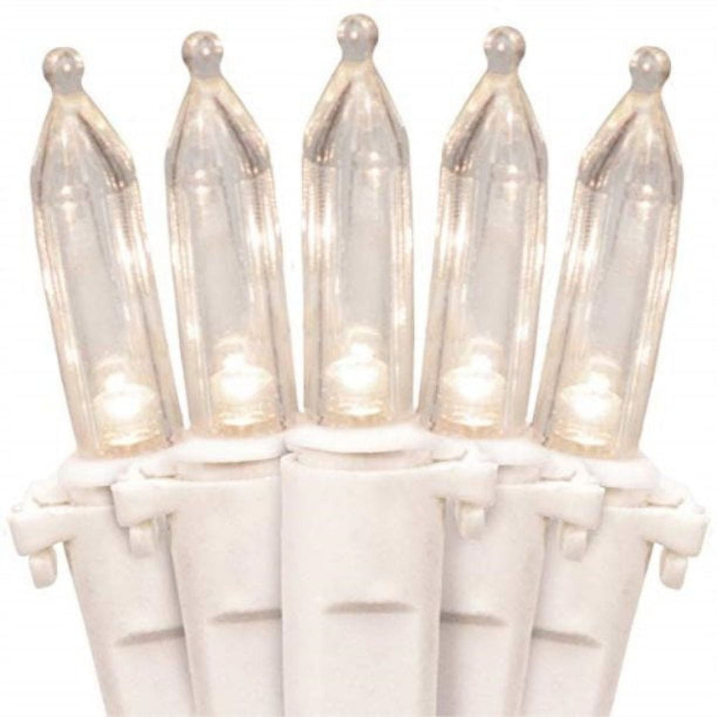 612 Vermont 100 White LED Christmas Lights on a White Wire Cord, UL Approved for Indoor and Outdoor Use, Lighted Length 18.5 Feet, Total Length 20.8 Feet, Connect Up to 27 Sets End to End