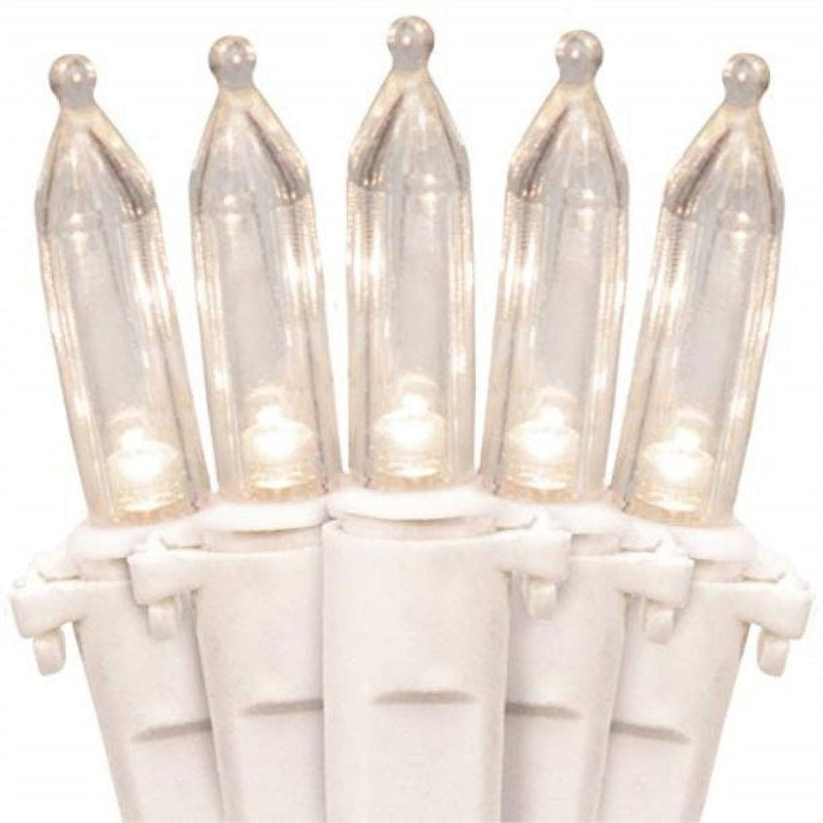 612 Vermont 100 White LED Christmas Lights on a White Wire Cord, UL Approved for Indoor and Outdoor Use, Lighted Length 18.5 Feet, Total Length 20.8 Feet, Connect Up to 27 Sets End to End