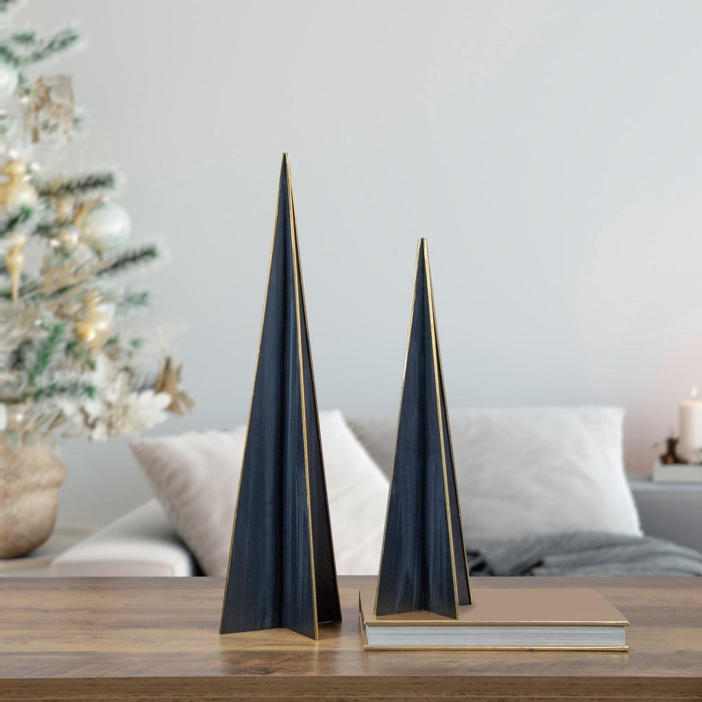Northlight Triangular Christmas Tree Decoration - 15" - Blue and Gold
