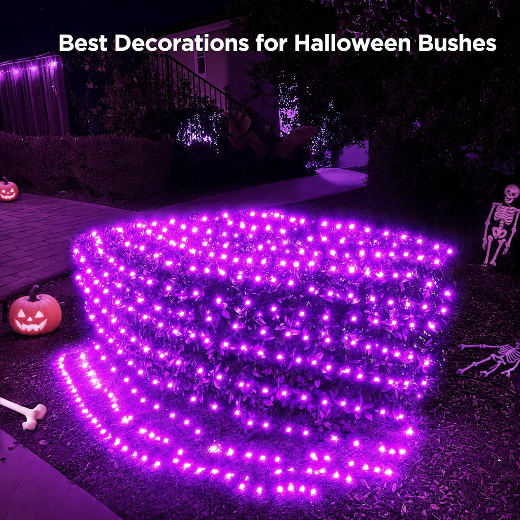 Christmas Net Lights Outdoor, 192 LED 9.8Ft x 6.6Ft Net Lights, Waterproof Christmas Outdoor Mesh Lights for Tree Bushes Holiday Party Garden, Holiday Wedding Party Decorations