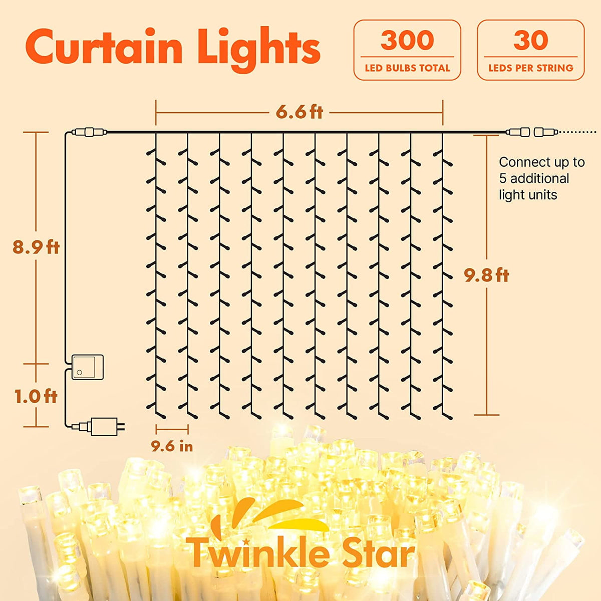 Twinkle Star 300 LED Christmas Fairy String Lights, 33 FT Multicolor with 8 Lighting Modes, Indoor/Outdoor Holiday Decorations, Mother’s Day Gift Ideas