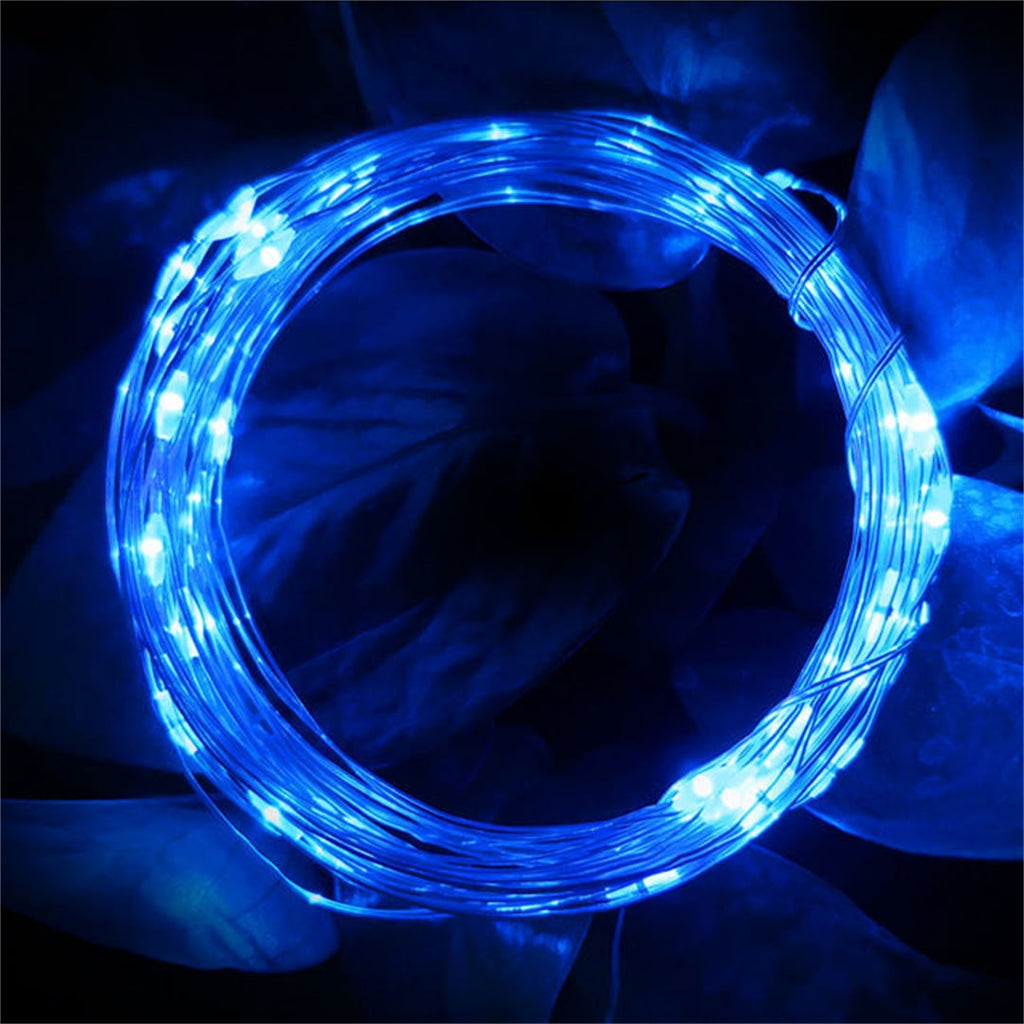 Set of 2 Battery Operated Mini Led Fairy Light Dewdrop Light with Timer 6 Hours on/18 Hours off for Christmas Party Decoration,30 LEDs,10 Feet Silver Wire (Warm White)