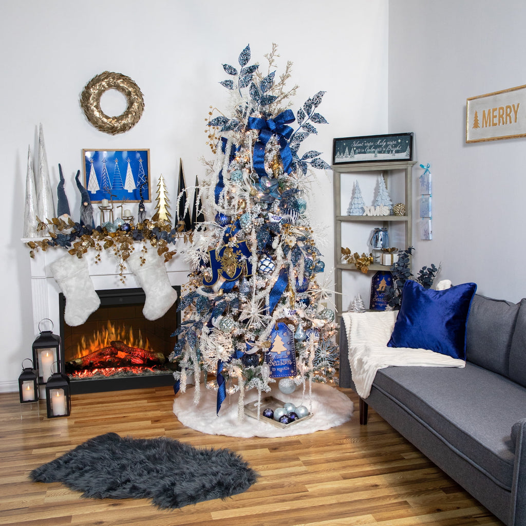 Northlight Triangular Christmas Tree Decoration - 15" - Blue and Gold