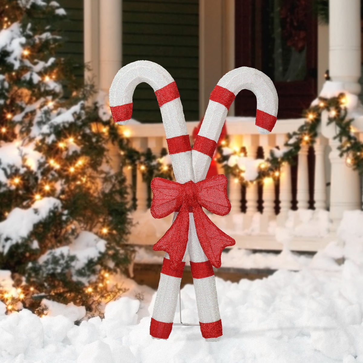 UBesGoo Christmas Candy Cane Lighted Christmas Decoration Outdoor Yard Decor