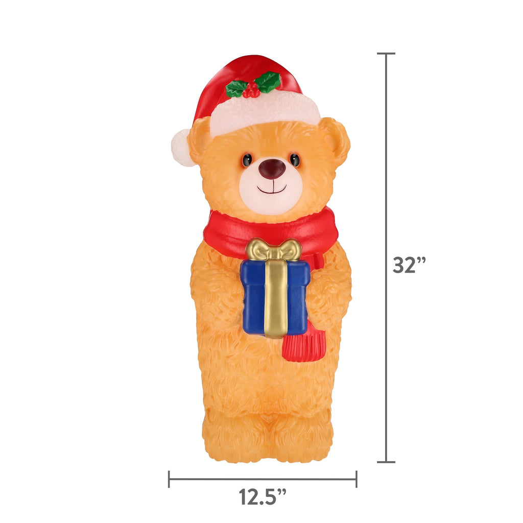 Lighted Blow Mold Bear Indoor/Outdoor Christmas Decoration, Multicolor, 32", by Holiday Time