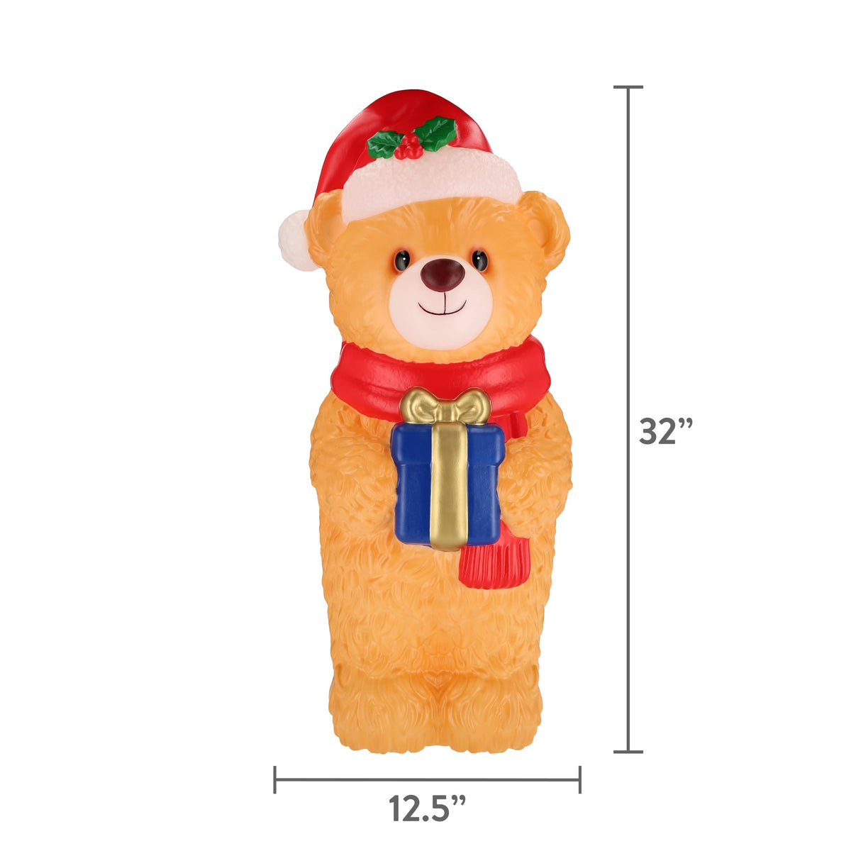 Lighted Blow Mold Bear Indoor/Outdoor Christmas Decoration, Multicolor, 32", by Holiday Time