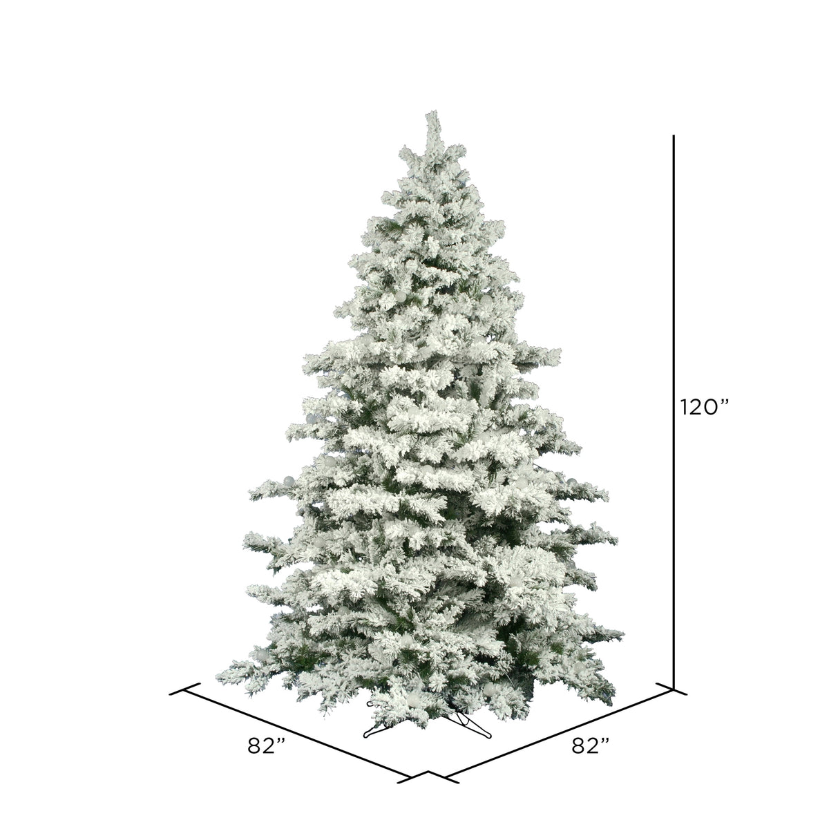 Vickerman Artificial 10' x 82" Indoor Flocked Alaskan Pine Christmas Tree - Unlit - 2883 PVC Tips - Seasonal Indoor Home Decor
