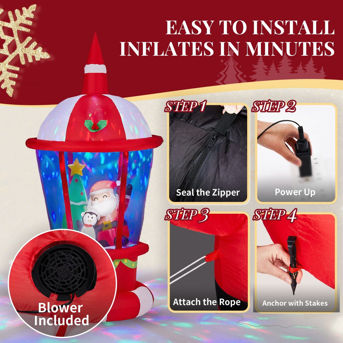 Tcbosik 12 FT Giant Christmas Inflatables Snowman Outdoor Yard Decorations, Blow up Snow Man with Black Hat, Built-in LED Light, Winter Outside Decor for Holiday Party Patio Garden Lawn