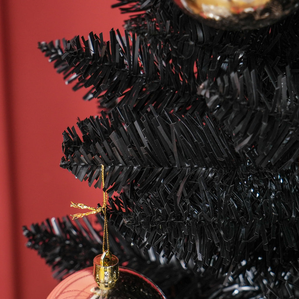 HOMCOM 8' Artificial Christmas Tree Holiday Home Décor, 618 Tips, Black