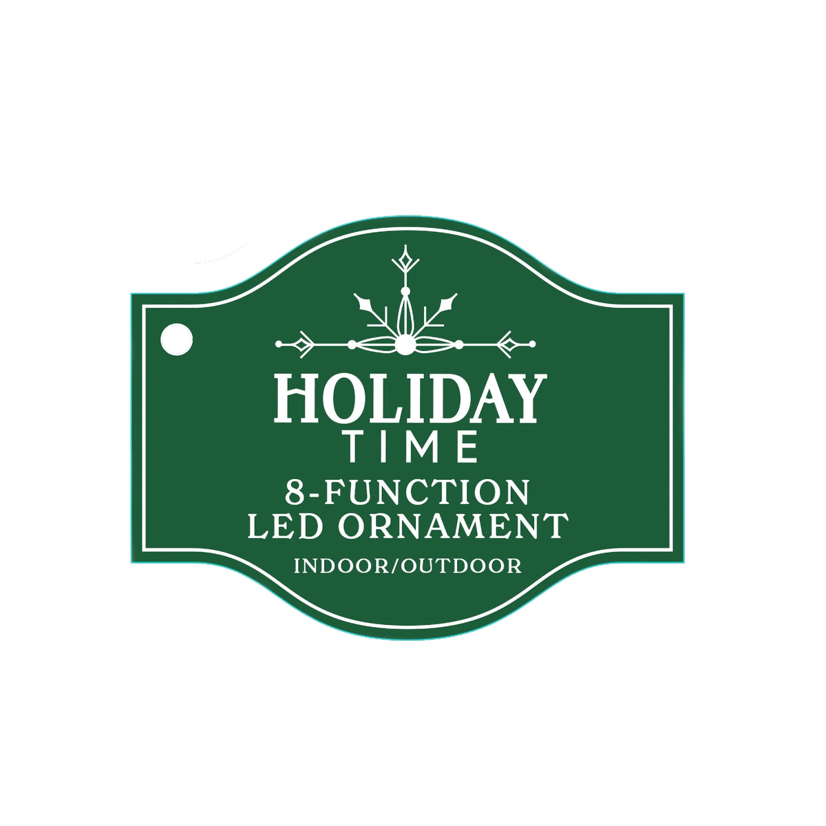 Indoor/Outdoor LED Giant 8-Function Christmas Ornament Decoration with 50 LED Lights, Glittering Warm White, 7.8", by Holiday Time