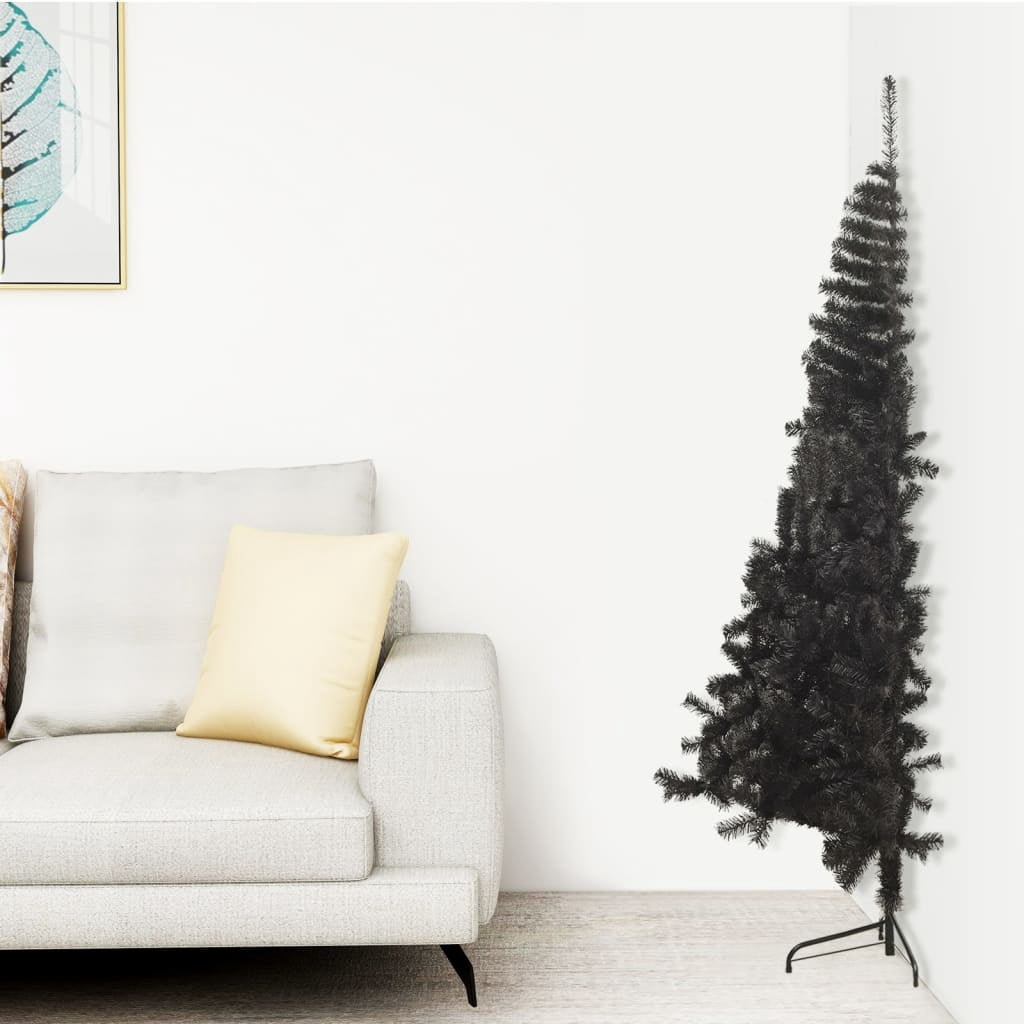vidaXL Christmas Tree Decoration Artificial Half-Circle Tree with Stand PVC