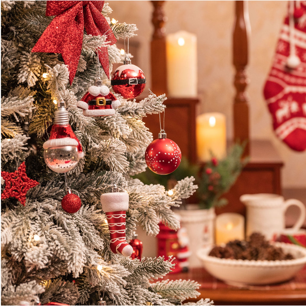 Valery Madelyn 24ct 2.36" Christmas Ball Ornaments, Red White Shatterproof Ornaments for Christmas Party Decor