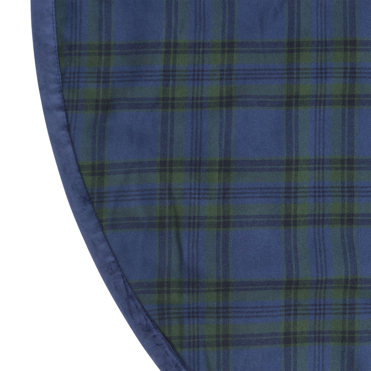 My Texas House Angie Plaid Christmas Tree Skirt, Blue, 60"
