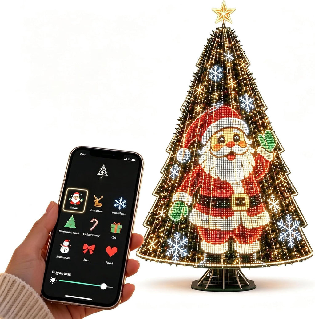 Smart Christmastree Lights - Change YourTree from Your Phone, addressable LEDs, Custom Designs and animations with app Control, dimming and USB Power