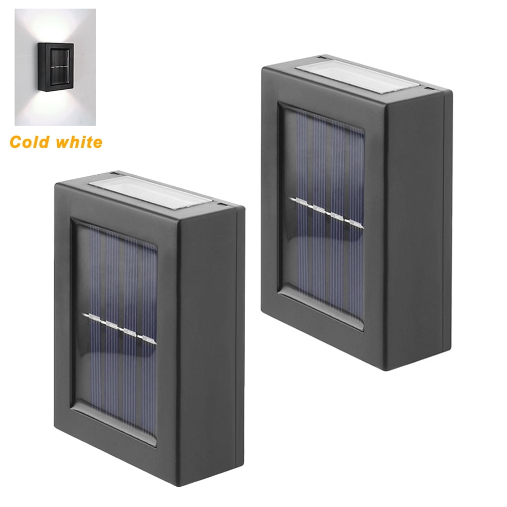 GRNSHTS Outdoor Solar 2 LED Deck Lights Path Garden Patio Pathway Stairs Step Fence Lamp (Colorful Light ,2PCS)