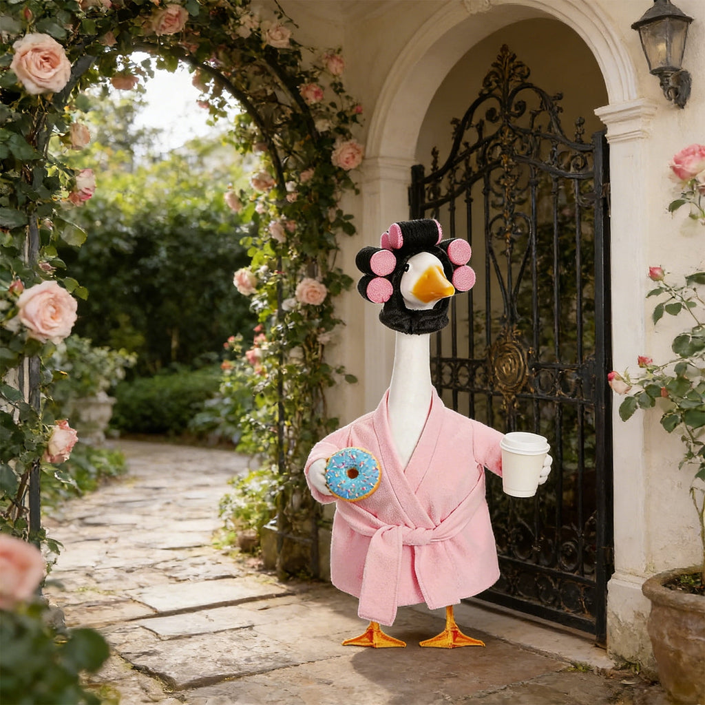 Lzobxe Porch Goose Clothes, Casual Style Lawn Yard Garden Decor for 23" High Cement or Plastic Geese, Goose Costume for All Season and Occasiona