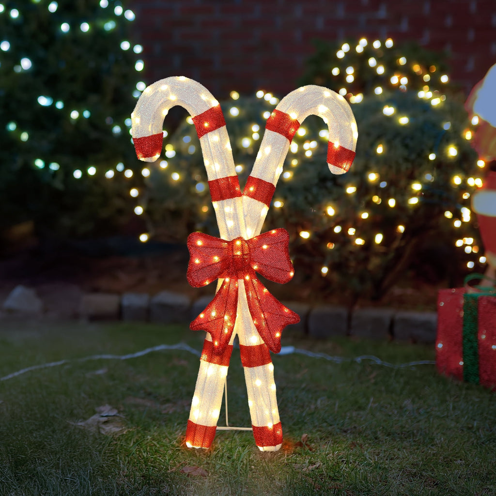 UBesGoo Christmas Candy Cane Lighted Christmas Decoration Outdoor Yard Decor