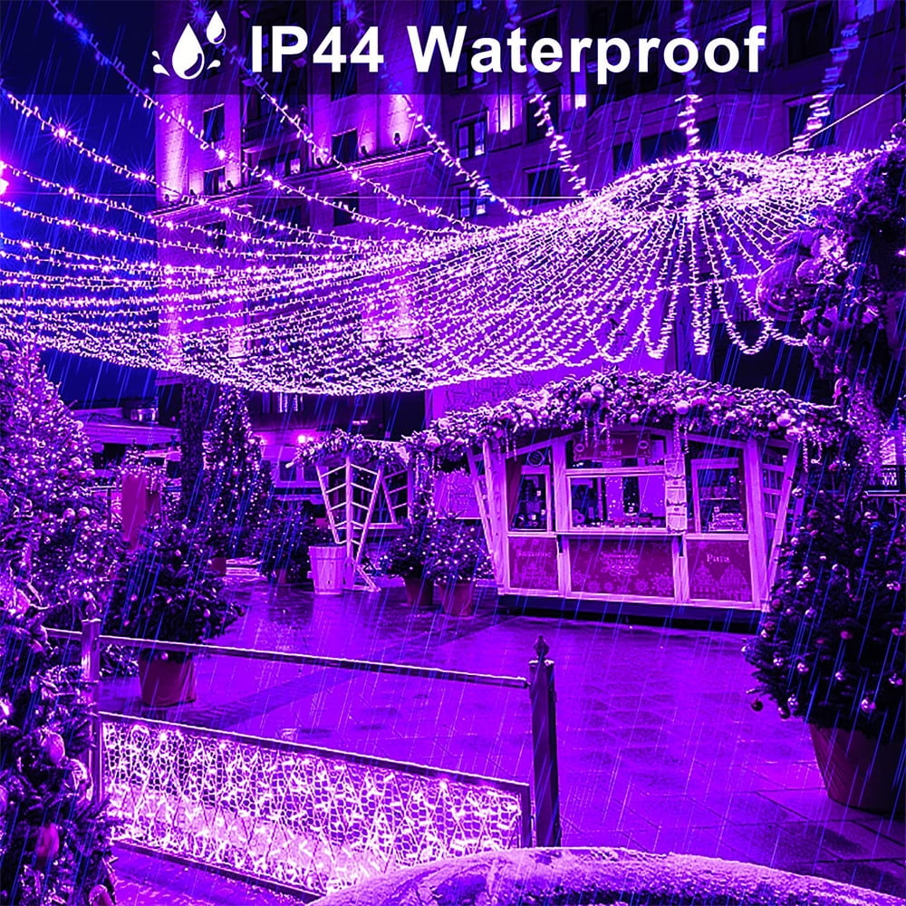 33ft 100 LED Christmas String Lights, 8 Modes Twinkle Fairy Lights Main Plug in, Waterproof Connectable Decorative Light for Wedding Party Christmas Tree Halloween, Blue