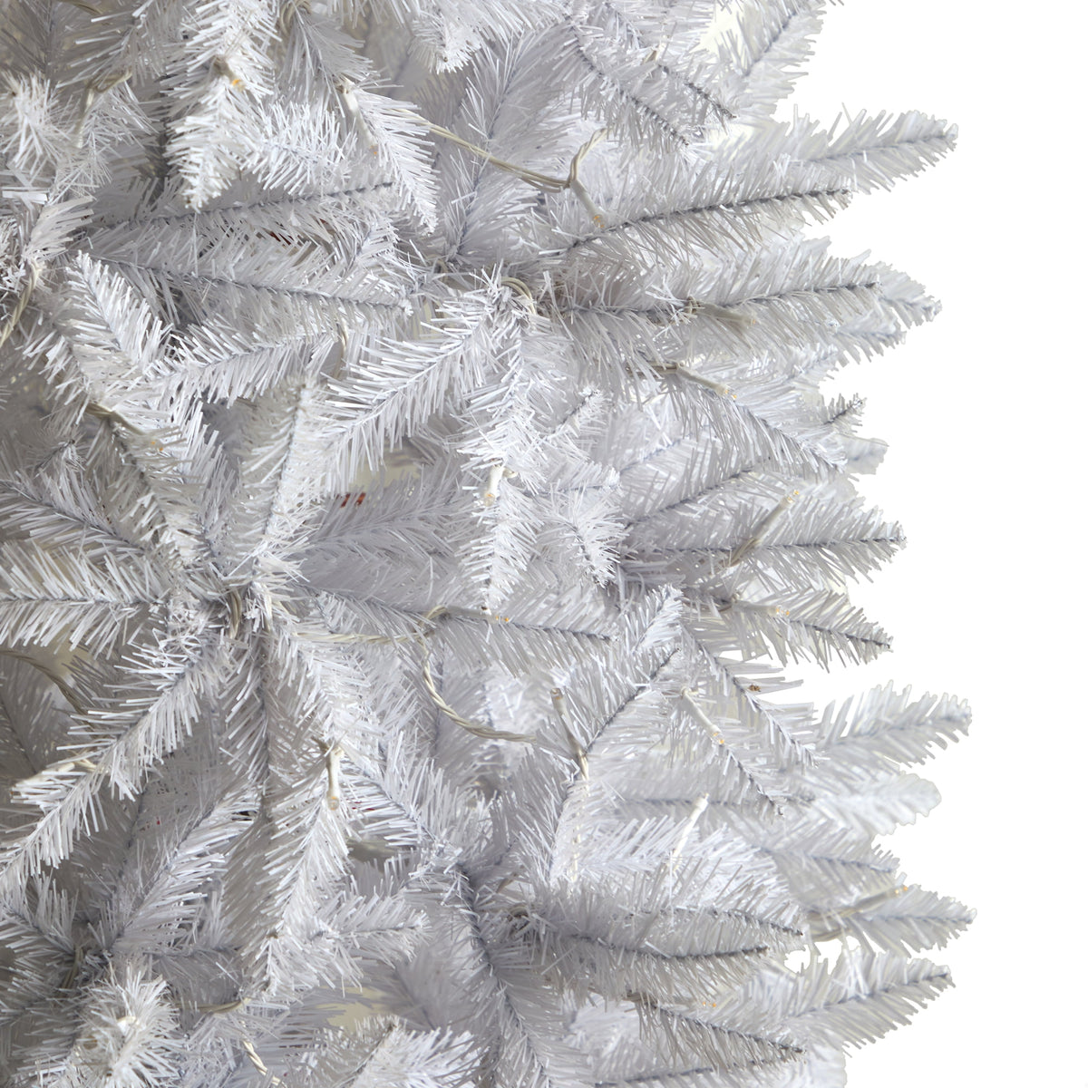 Nearly Natural 3' White Slim Artificial Christmas Tree Prelit 50 Warm White LED Lights