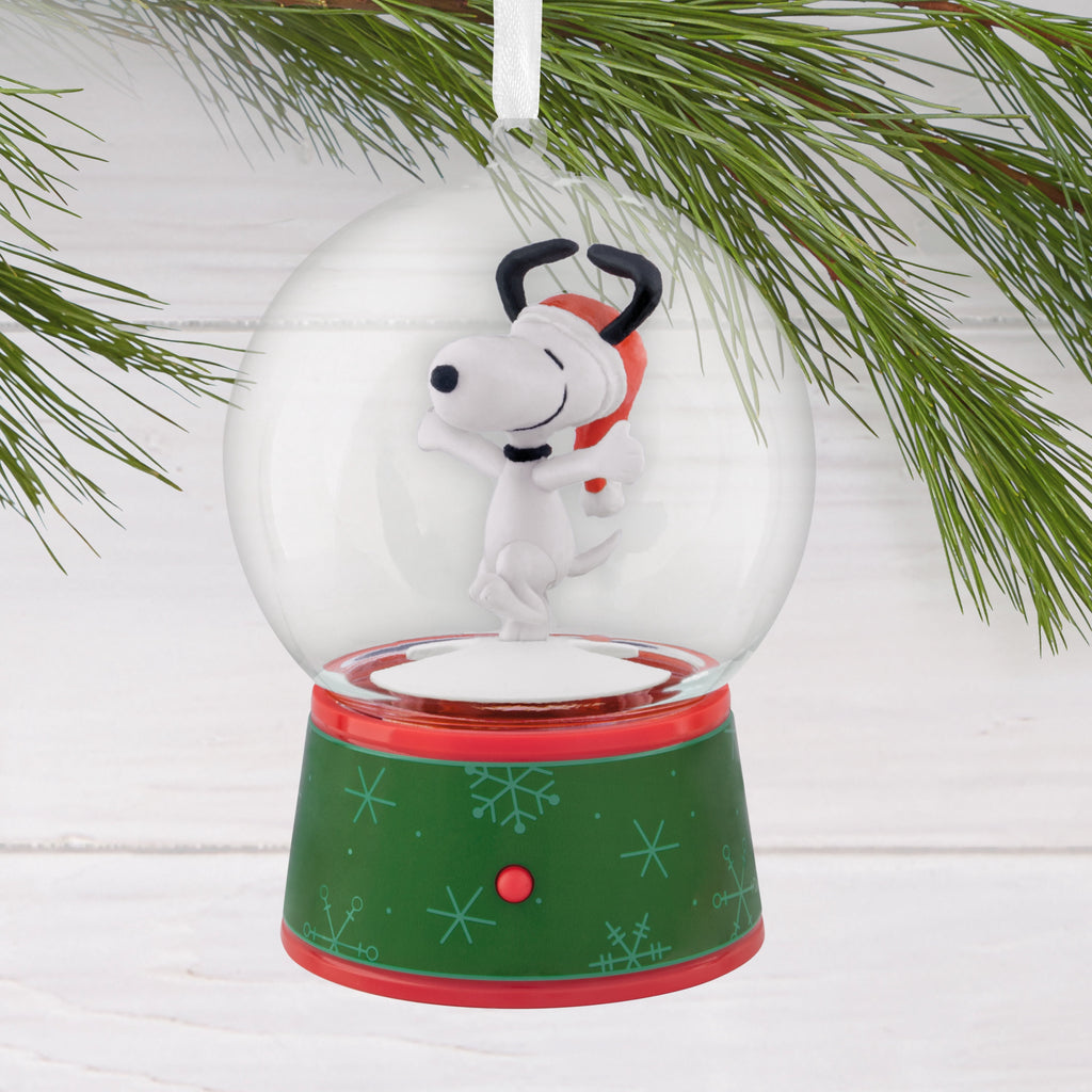Hallmark Christmas Ornament (Snoopy Musical Snow Globe Motion), 1 Count