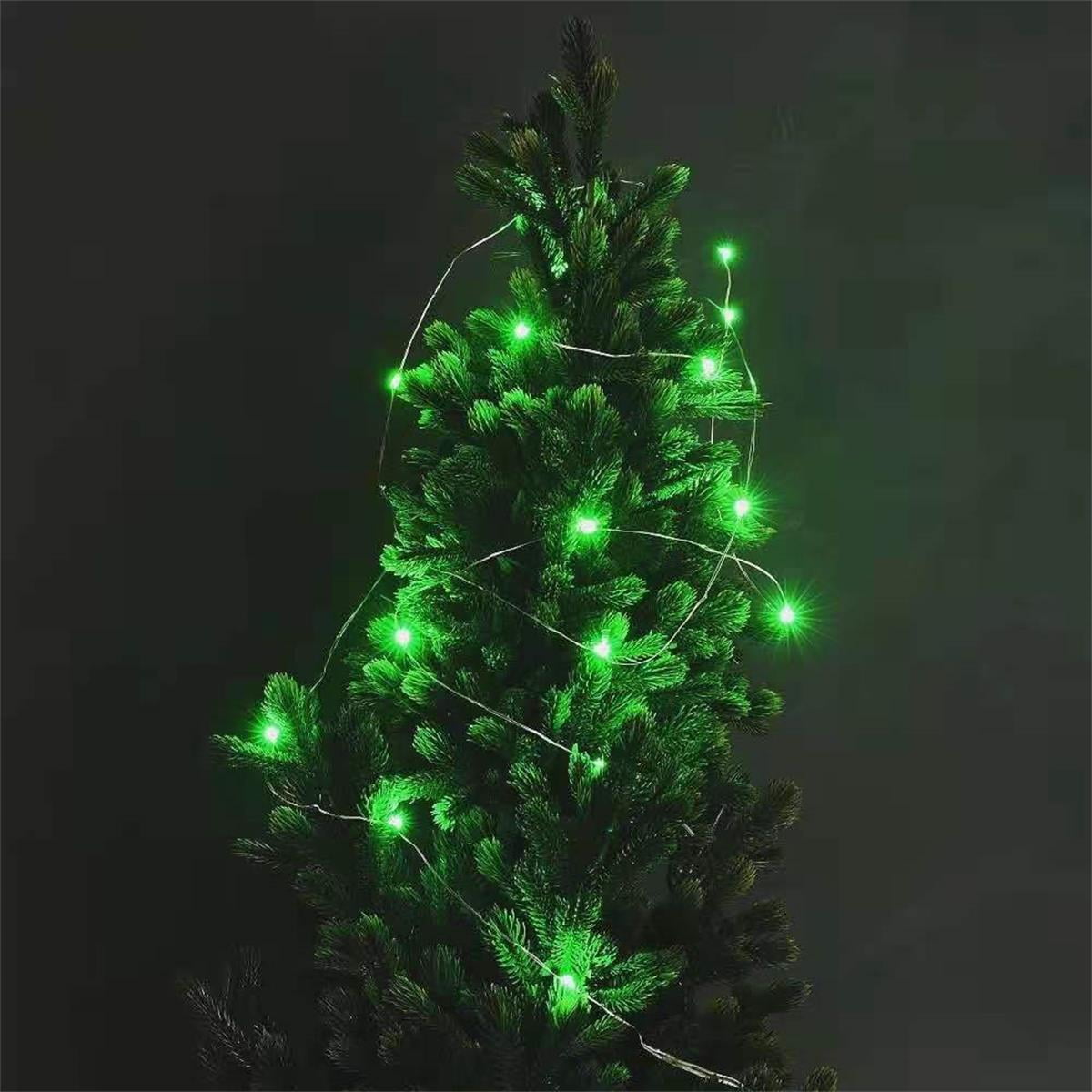 Set of 2 Battery Operated Mini Led Fairy Light Dewdrop Light with Timer 6 Hours on/18 Hours off for Christmas Party Decoration,30 LEDs,10 Feet Silver Wire (Warm White)