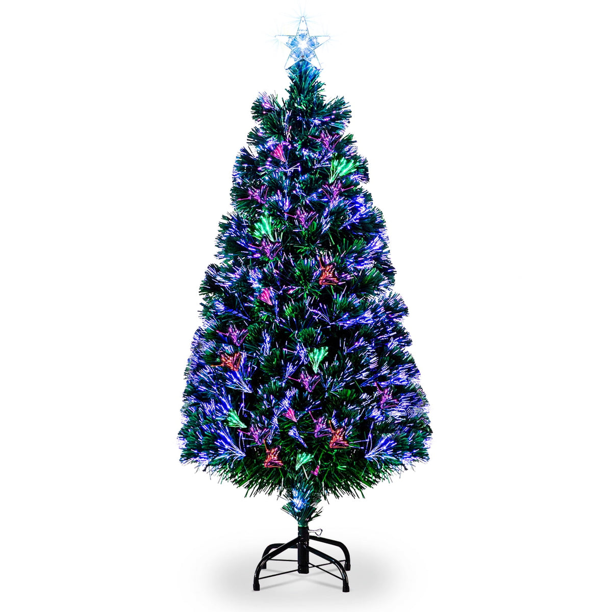 Ktaxon Black Christmas Tree 6ft Artificial Xmas Tree with 250 LEDs,Indoor Holidays Decoration,8 Modes