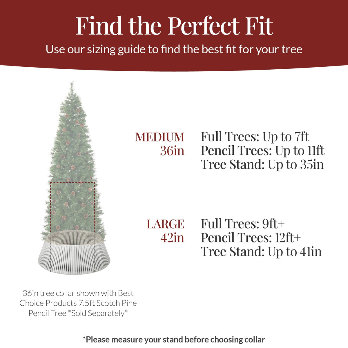 Best Choice Products 36in Christmas Tree Collar, Solid Wood Slatted Tree Skirt Holiday Accessory for Home - Walnut