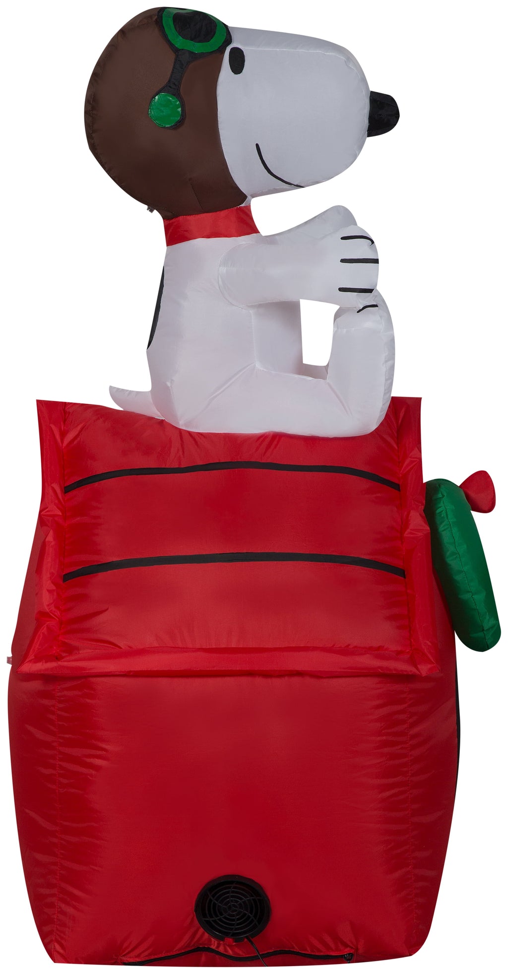 42" Airblown® Inflatable Peanuts® Christmas Snoopy Flying Ace on Doghouse Outdoor Yard Decoration