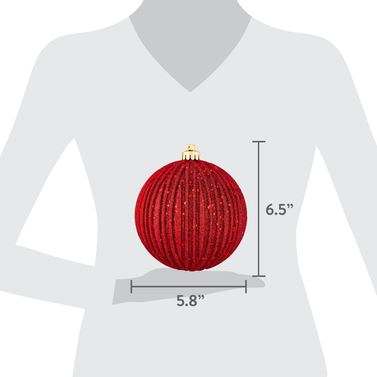 4-Count Champagne and Cream Ball Shatterproof Christmas Ornaments, 6", by Holiday Time