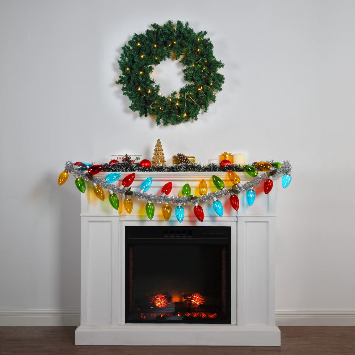 Mr. Christmas 6 ft. Retro C9 Bulb Garland - Multi-color