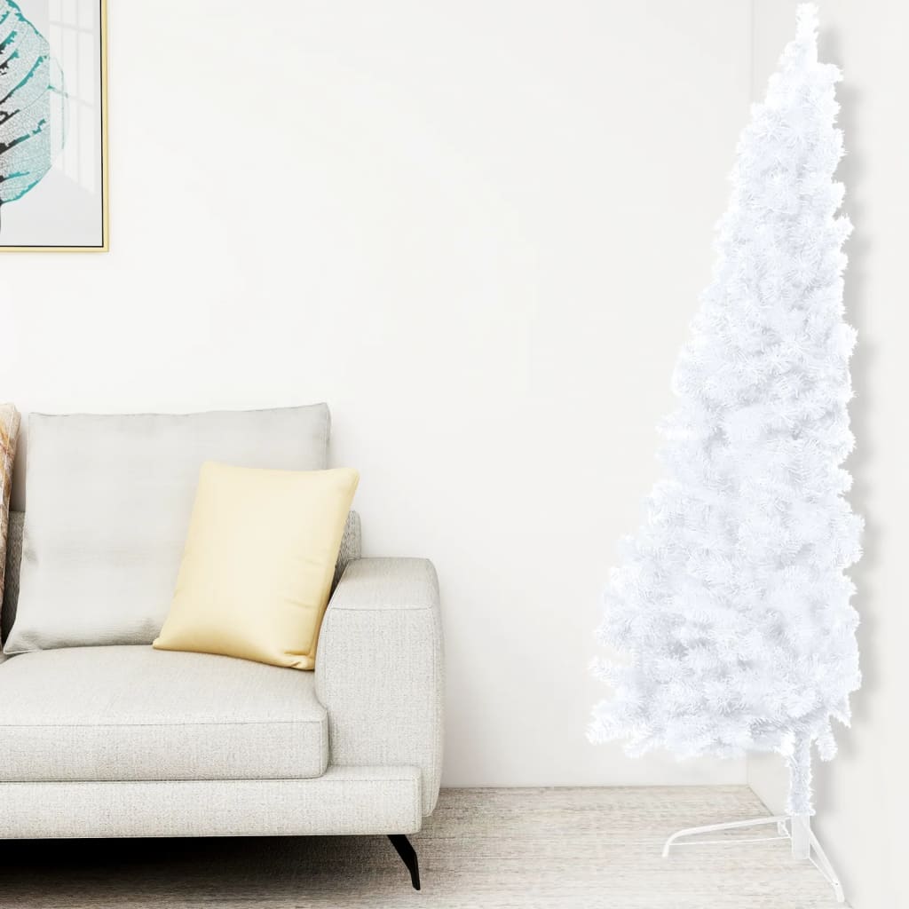 vidaXL Christmas Tree Decoration Artificial Half-Circle Tree with Stand PVC