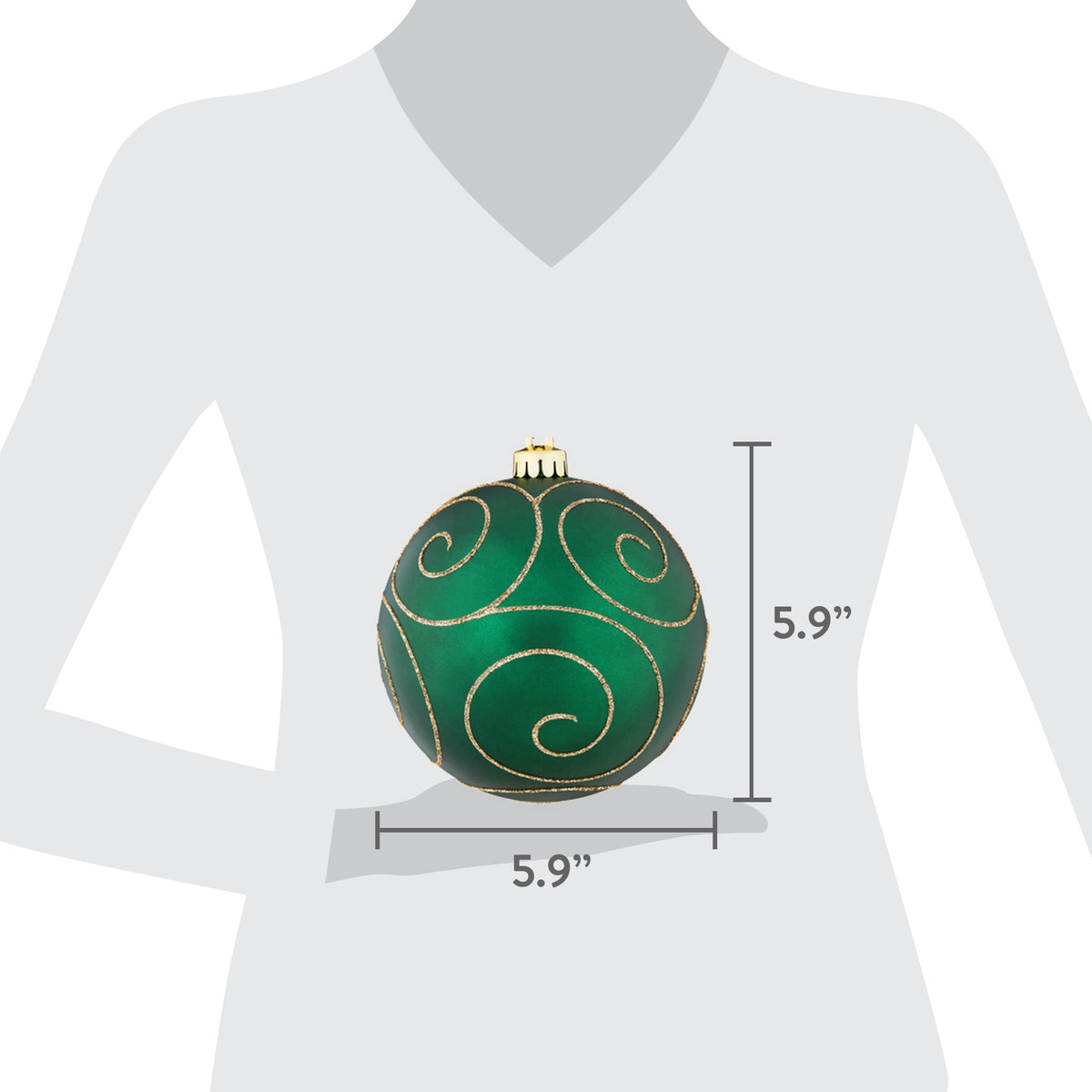 4-Count Champagne and Cream Ball Shatterproof Christmas Ornaments, 6", by Holiday Time