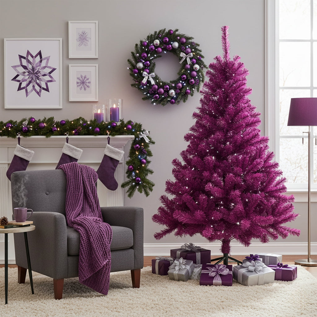 Northlight 6' Boysenberry Purple Pine Artificial Christmas Tree, Unlit